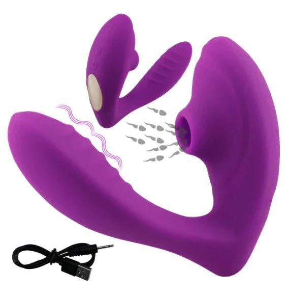 Vibrador Ponto G e Sugador de Clitóris TITAN 10 Níveis - prazervip